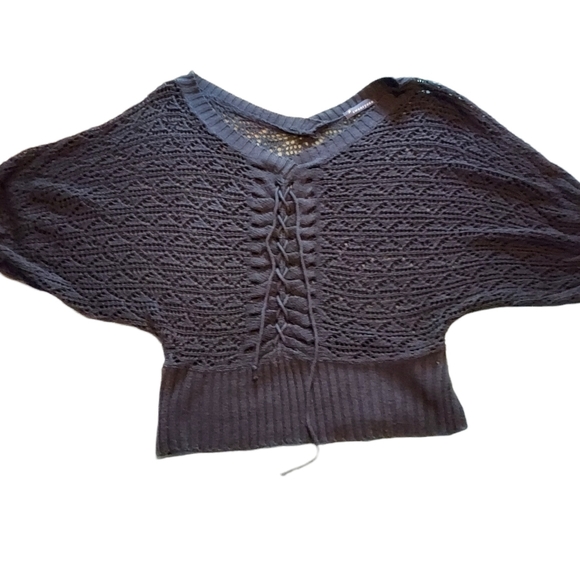 twentyone Whimsygoth Witchy Tie Front Crop Top One Size - Picture 6 of 8